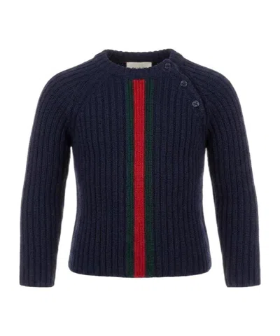 Gucci Long-sleeved Sweater In Blue