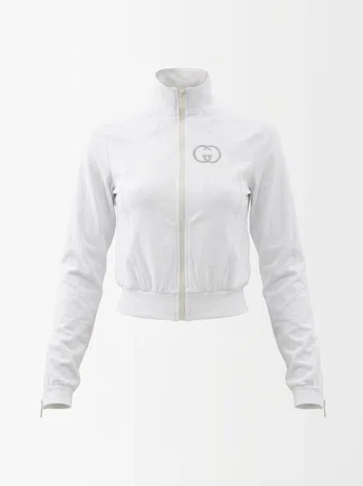 Gucci Long-sleeved Zipper Jacket In White