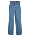 Gucci Logo Patch Wide-leg Jeans In Light Blue