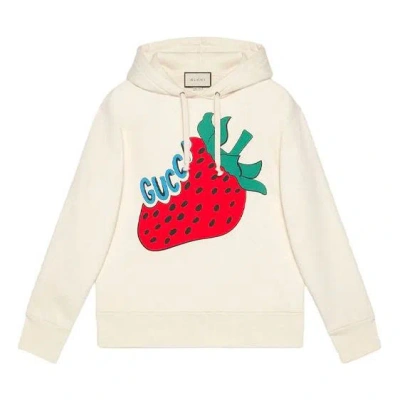 Gucci Loose Strawberry Print For Men Gray/white