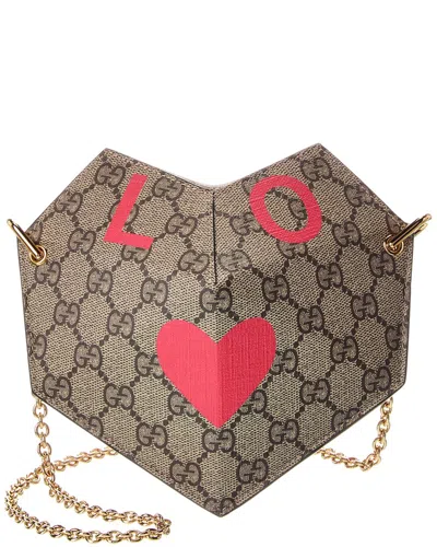 Gucci Love Gg Supreme Canvas Crossbody In Sand