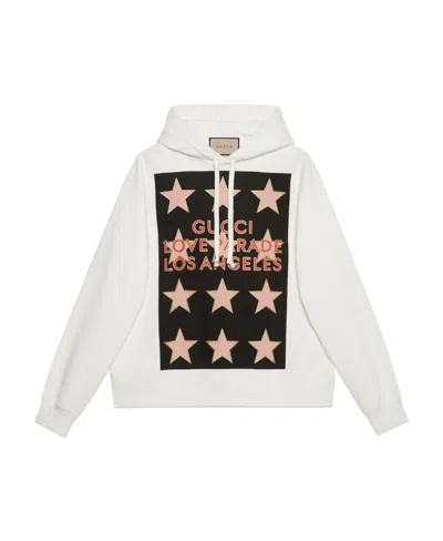 Gucci Love Parade-print Hoodie In White
