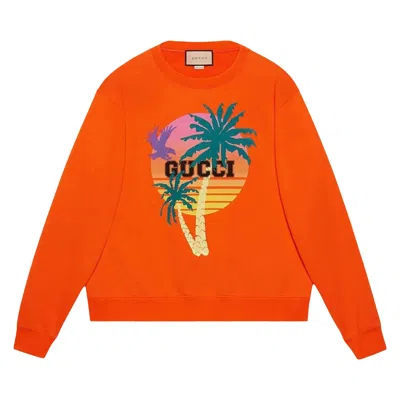 Pre-owned Gucci Love Parade Printed Sweatshirt 'orange' | Men's Size Xs