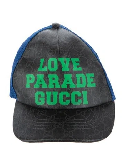 Pre-owned Gucci Love Parade Trucker Cap In Black