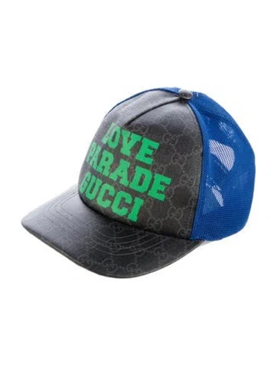 Pre-owned Gucci Love Parade Trucker Cap W/ Tags In Black