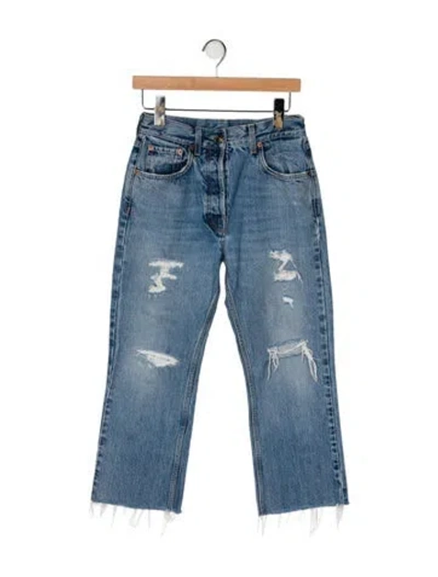 Pre-owned Gucci Lovelight Straight Leg Jeans In Blue
