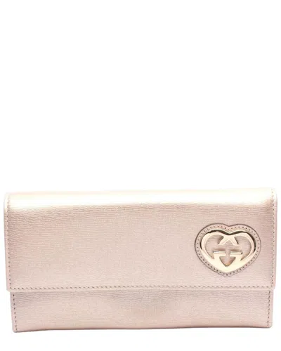 Gucci Lovely Leather Long Wallet (authentic Pre-loved) In Pink