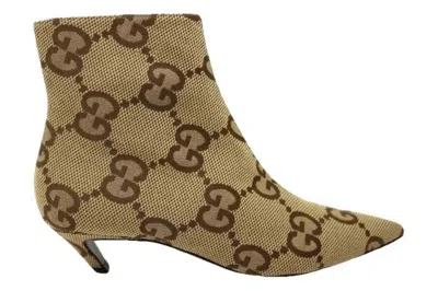Pre-owned Gucci Low Heel Boots Beige (women's)