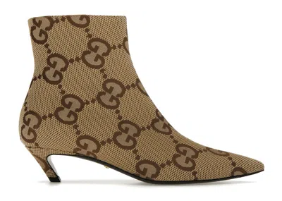 Pre-owned Gucci Low Heel Boots (women's) Sneakers In Beige