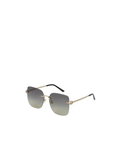 Gucci Low Nose Bridge Fit Butterfly Sunglasses In Golden