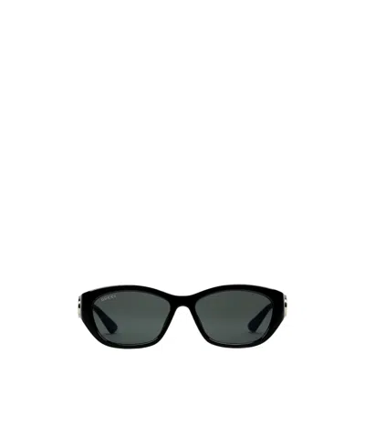 Gucci Low Nose Bridge Fit Rectangular Sunglasses In Blue