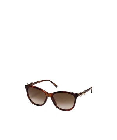 Gucci Low Nose Bridge Fit Round Sunglasses In Brown
