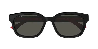 Gucci Low Nose Bridge Fit Square Sunglasses In 001