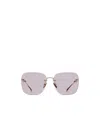 Gucci Low Nose Bridge Fit Square Sunglasses In Purple