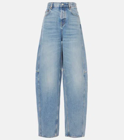 Gucci Low-rise Barrel Jeans In Blau