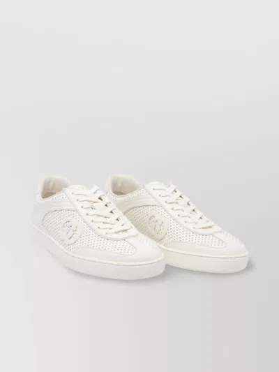 Gucci Low Top Leather Perforated Sneakers