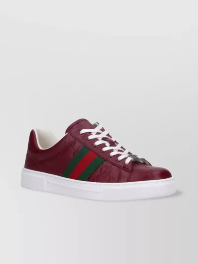 Gucci Low Top Rubber Sole Sneakers In Orange