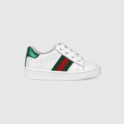 Gucci Babies' Sneaker With Web In White