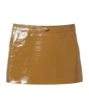 Gucci Low-waisted Shiny Mini Skirt In Brown