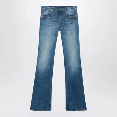 Gucci Low-rise Flare Jeans With Horsebit Detail In Blue