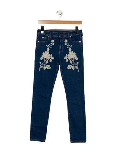 Pre-owned Gucci Low-rise Skinny Leg Jeans In Blue