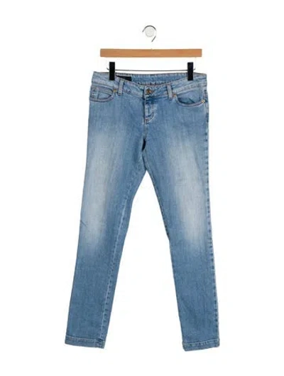 Pre-owned Gucci Low-rise Straight Leg Jeans In Blue