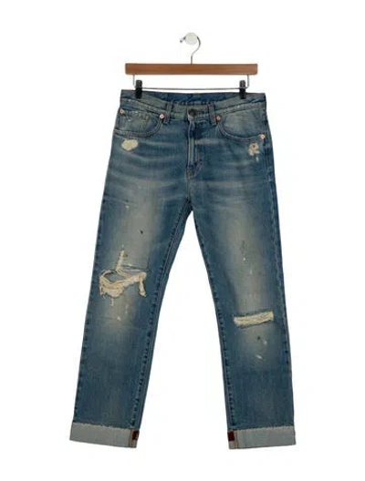 Pre-owned Gucci Low-rise Straight Leg Jeans In Blue