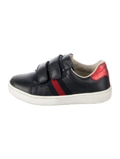 Pre-owned Gucci Babies' Low-top Leather Sneaker In Blue
