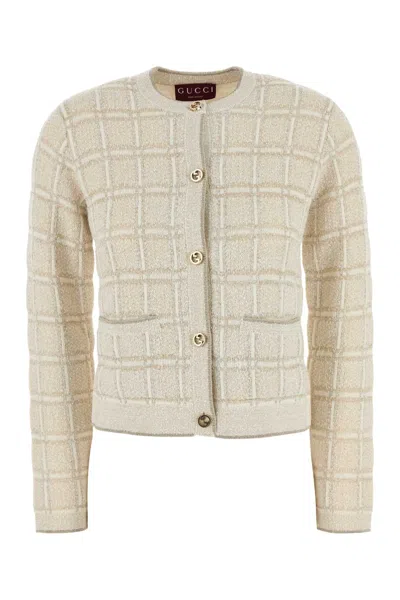 Gucci L/s C/nk Crdgn In Neutral
