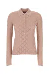 Gucci Rhinestone Logo Polo Shirt In Nudemix