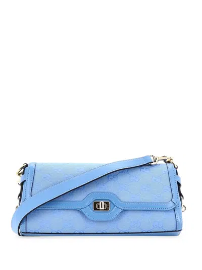 Pre-owned Gucci Luce Canvas Small Shoulder Bag In Blue