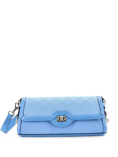 Pre-owned Gucci Luce Canvas Small Shoulder Bag In Blue