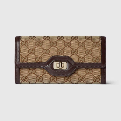 Gucci Luce Continental Wallet In Beige
