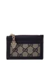 Gucci Luce Gg Canvas & Leather Card Case In Multi