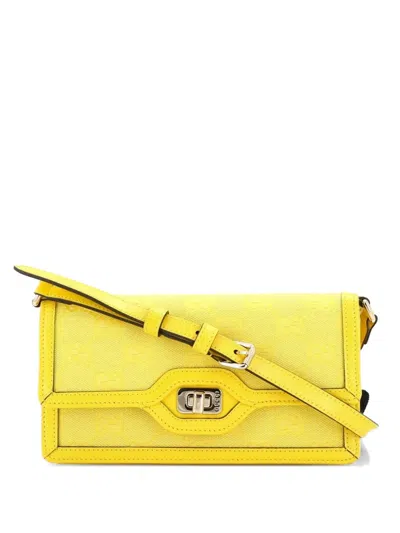 Pre-owned Gucci Luce Gg Canvas Mini Shoulder Bag In Yellow