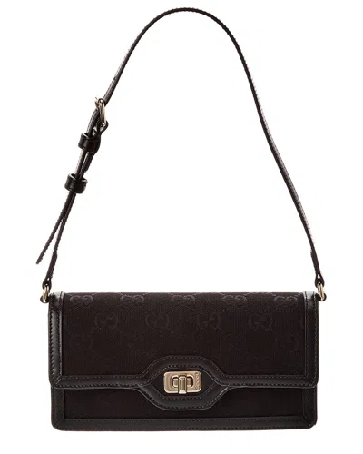 Gucci Luce Mini Gg Canvas & Leather Shoulder Bag In Black