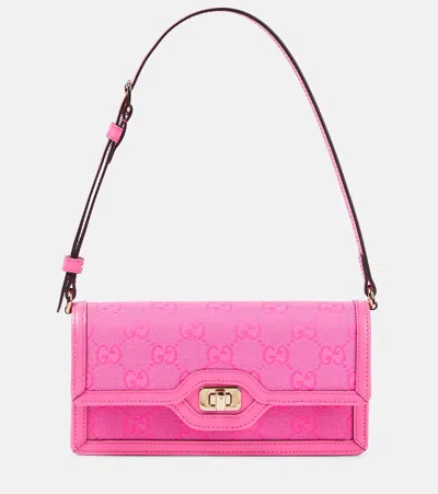 Gucci Original Gg迷你皮革单肩包 In Rose