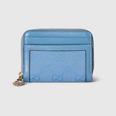 Gucci Luce Mini Zip Wallet In Blue