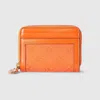 Gucci Luce Mini Zip Wallet In Orange