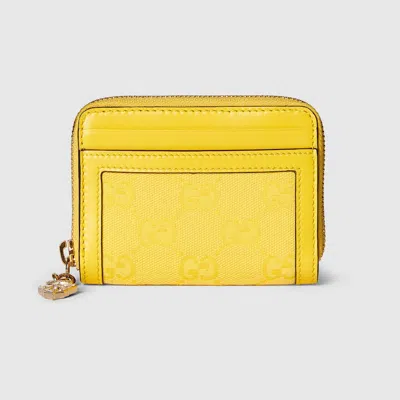 Gucci Luce Mini Zip Wallet In Yellow