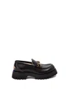 Gucci Leather Loafers With Chunky Sole And Gold-tone Hardware In Black  