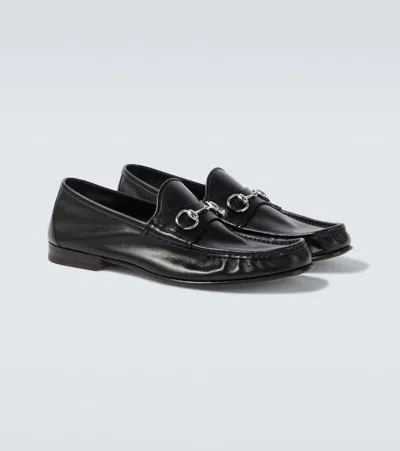 Gucci Lugano Horsebit Leather Loafers In Black