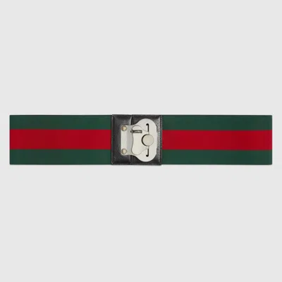 Gucci Luggage Elastic Web Band In Red