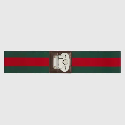 Gucci Luggage Elastic Web Band In Red