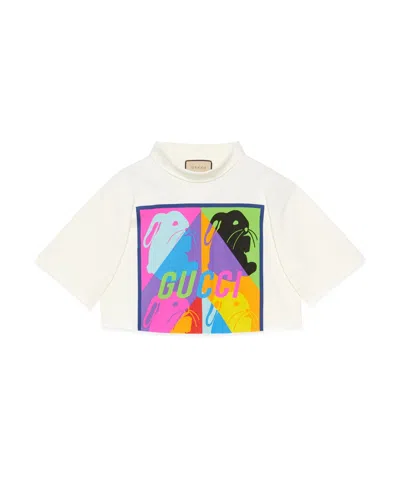 Gucci Lunar New Year Cropped T-shirt In Neutral