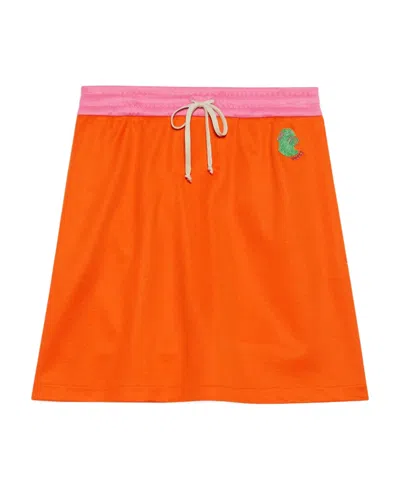 Gucci Lunar New Year Drawstring Mini Skirt In Red