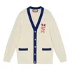 Gucci Lunar New Year Wool Cardigan 'ivory Blue' In White
