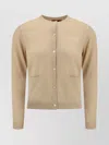 Gucci Luxe Ribbed Cashmere Cardigan Pockets In Gold