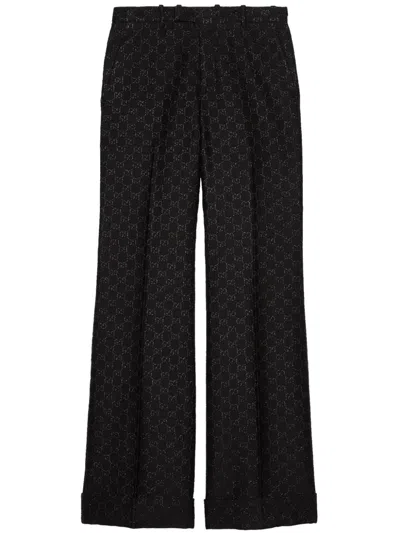 Gucci Luxurious Black Wool Trousers For Women – Ss24