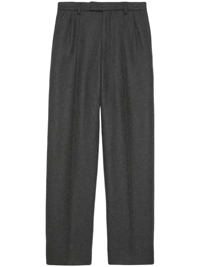 Gucci Luxurious Dark Grey Trousers With Wool And Cashmere Blend